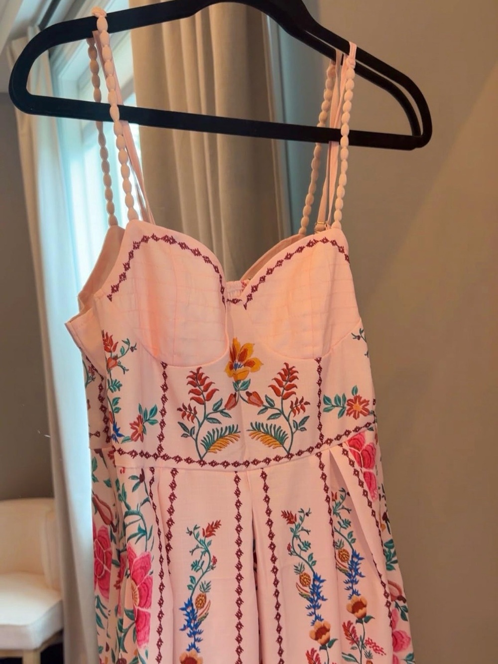 Pink Boho Floral Maxi Dress High Waist Halter Backless